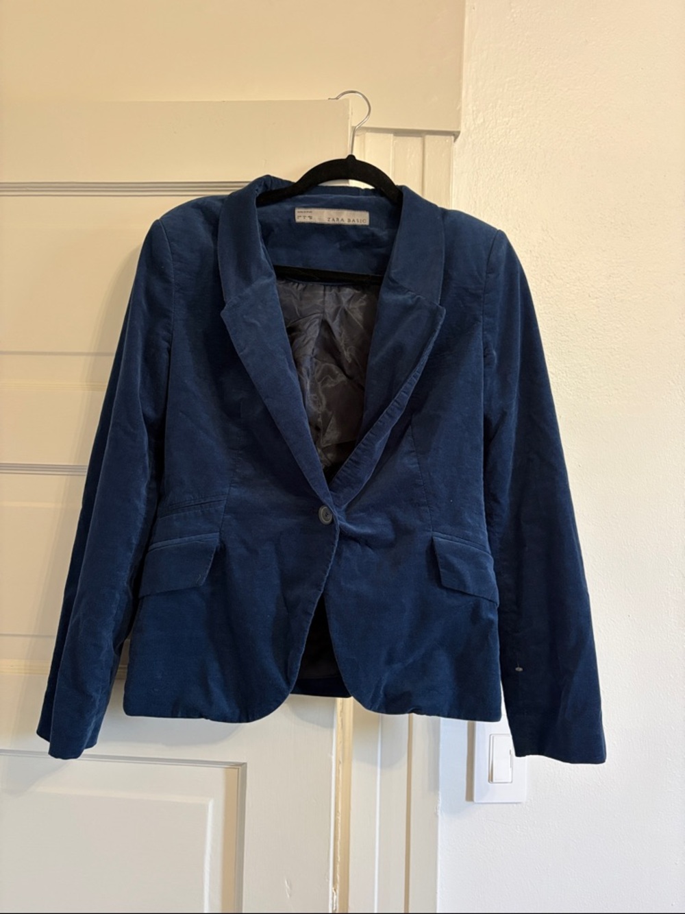 Zara Deep Blue Single-Button Blazer size large
